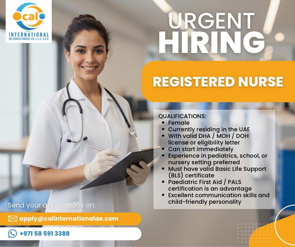 REGISTERED NURSE – NURSERY CLINIC (UAE)